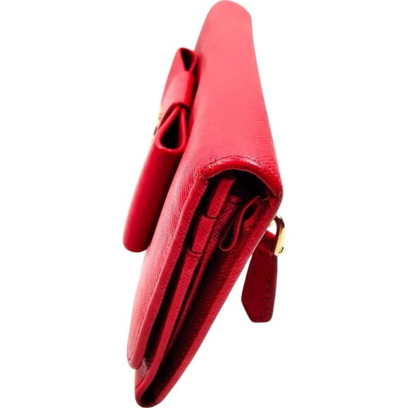 804221BH (L3) Prada Wallet Long Red Leather - Picture 3 of 10